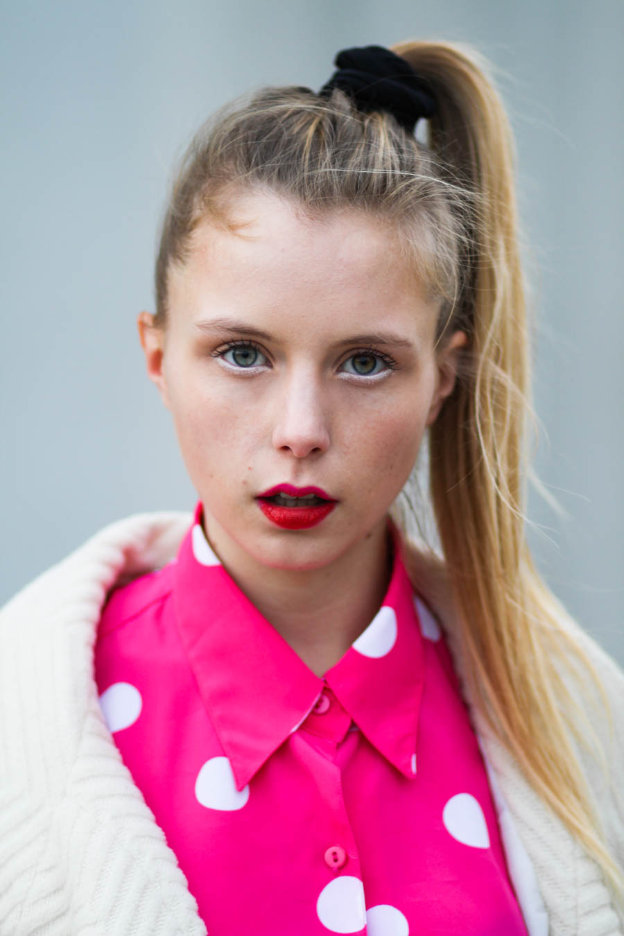 outfit november nemesis babe marie jensen danish blogger polka dot dota red pink eyeliner lipstick mac cosmetics marni shoes knee high socks-7