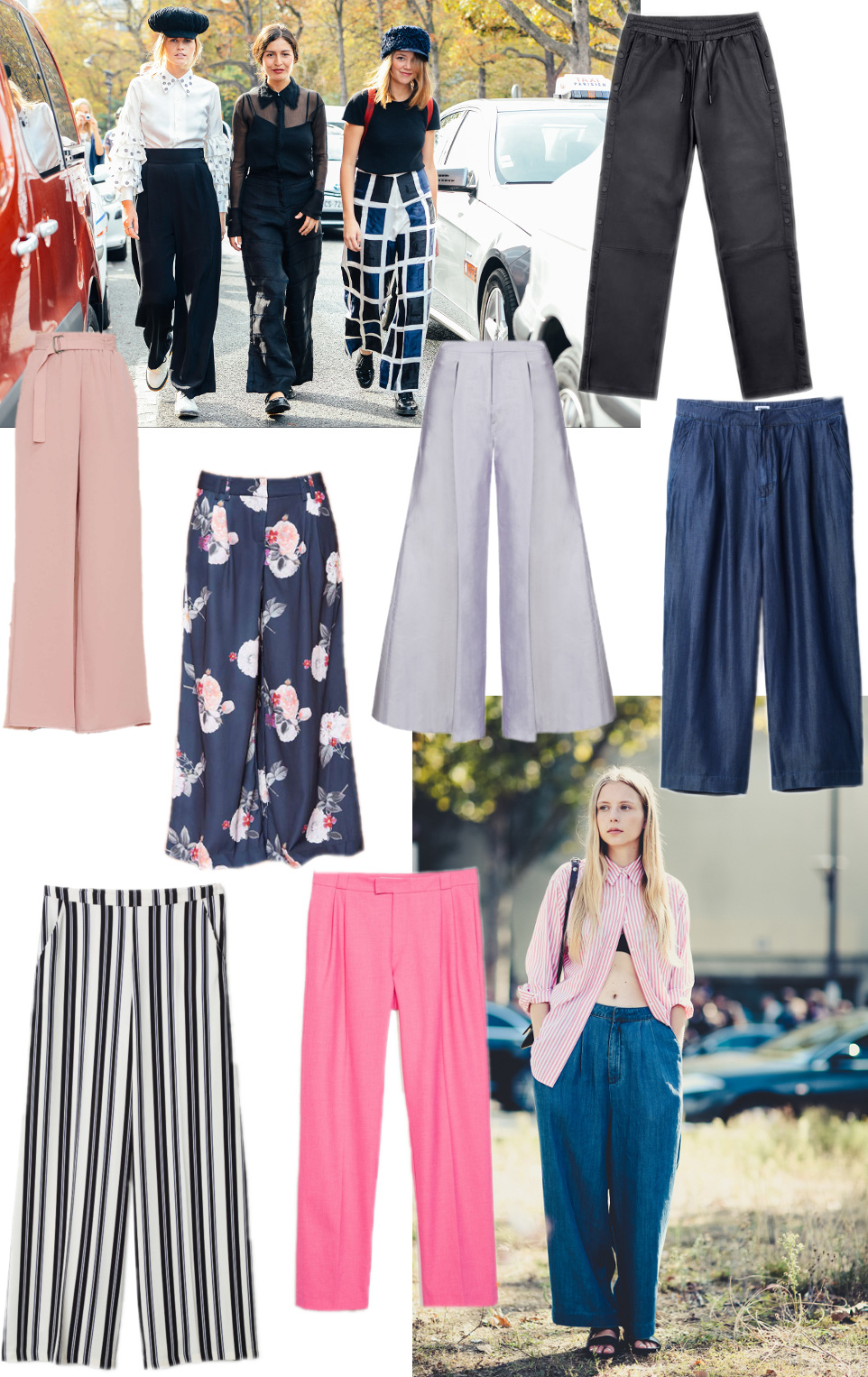 trousers collage photo by tommy ton for style.com and marie jensen show by victoria adamson wide leg