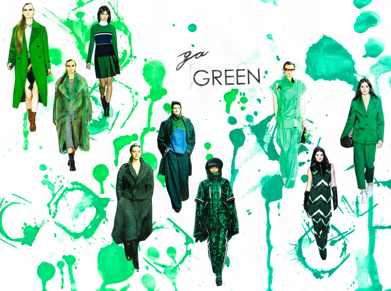 paris fashion week runway tendencies patchwork green suits-3