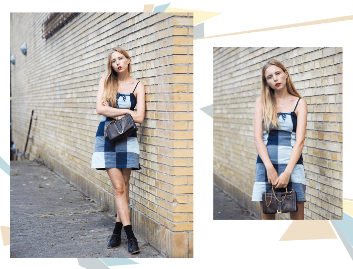 coll outfit 3 patchwork denim dress