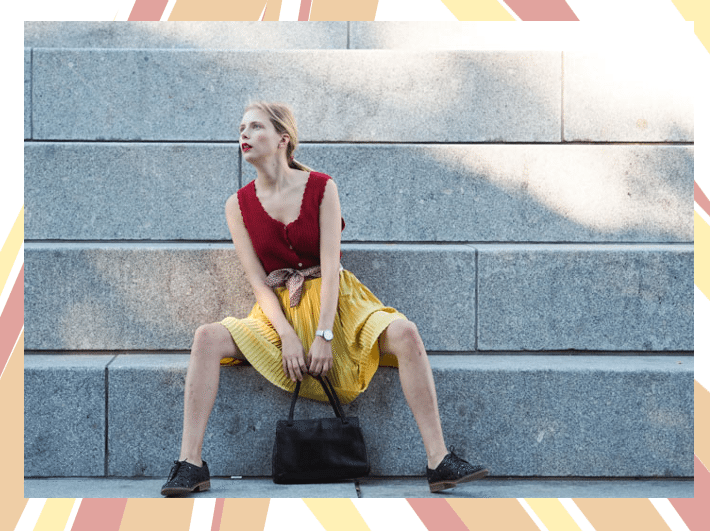 red yellow outfit collage 4