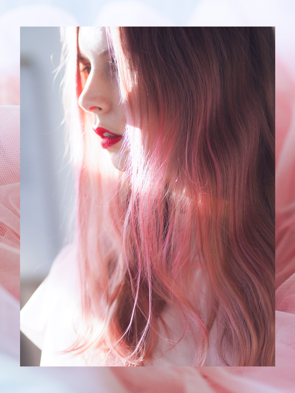 Mit lyserøde candyfloss-hår